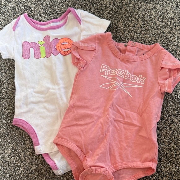 Nike Other - Nike and Reebok Bundle Baby Girl White and Pink Baby Bodysuit Size 6-9 Months